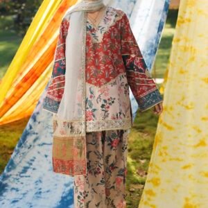 Stitched Embroidered Raw Silk Suit